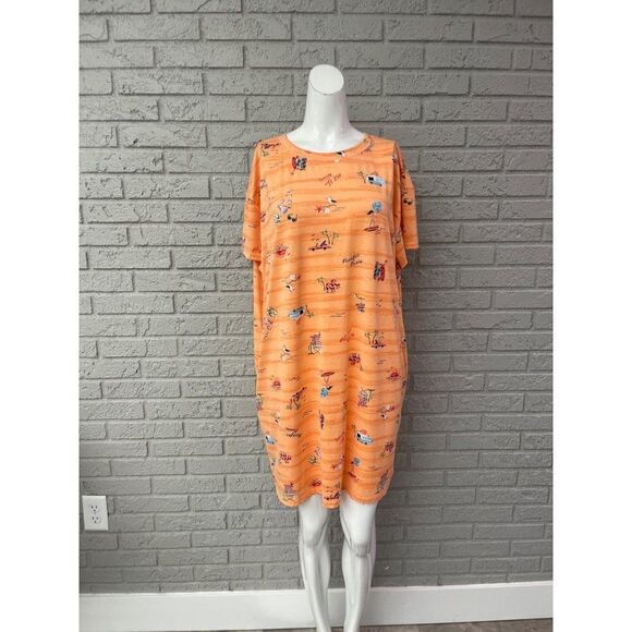 Joyspun Short Sleeve T-Shirt Lounge Dress with Pockets Size L / XL - Picture 1 of 10